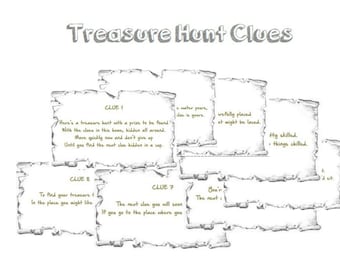 Indoor Treasure Hunt Clues Printable - Instant Download