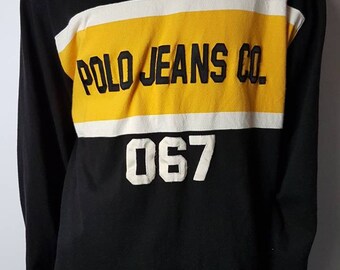 Vintage 90’s Polo Jeans Co Long Sleeve Rugby Shirt / Polo Jeans Company Polo Shirt 1990s / 90s Clothing FREE SHIPPING