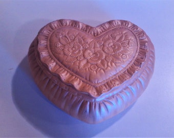 Peach Heart Shaped Trinket Dish Dana's 1985