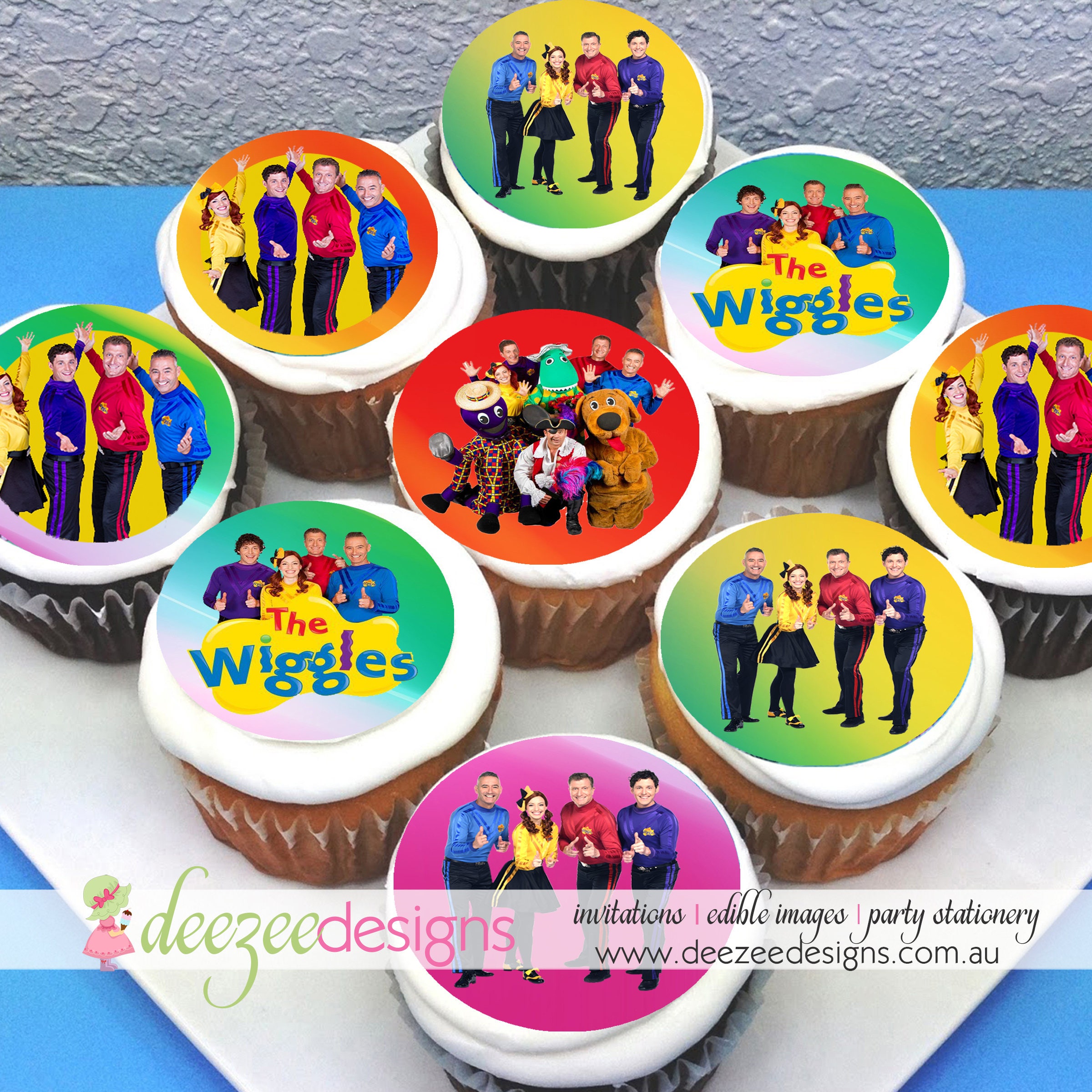 The Wiggles Edible Icing Cupcake Toppers 2 PRECUT