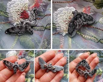 Moth Brooch Silver 4.5 cm