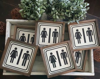 Farmhouse style- Rustic Bathroom Framed sign. Bathroom-.Farmhouse decor. Rustic decor. woodsigns.