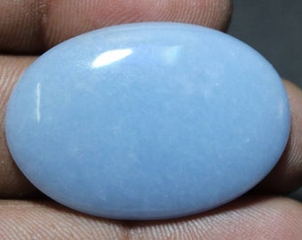 Natural Angelite Cabochons Top Quality Gemstone For Jewellery Making 100% Natural Semi Precious Loose stone {34 X 24} mm 34 Ct S # 1680