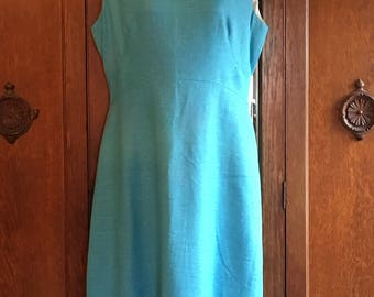 Alison Ayres Vintage 1960s Turquoise Dress