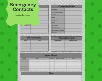 emergency contacts for babysitter