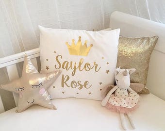 Personalised Magical Princess Crown Cushion, Children's Gifts - Home and Living - Bedroom - Princesses Fairy Magical Cushion - Customisable