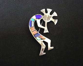 Kokopelli Inlay Pendant Pin