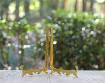Large Vintage Brass Easel / Picture, Art, Book Display / Brass Picture Easel / Large Easel / Ornate Brass Easel / Brass Book Stand