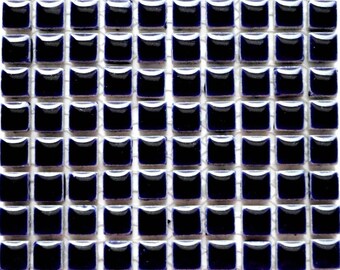 100 (10mm) MINI Indigo Cobalt Blue Glazed Ceramic Tiles Mosaic Supplies//Mosaic Pieces//Crafts
