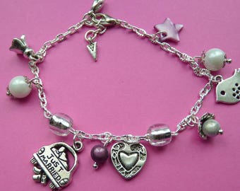 BRACELET * JUST MARRIED * silver plated adjustable chain