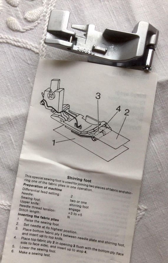 PFAFF HOBBYLOCK Serger 783 784 786 Shirring Foot 340533 with