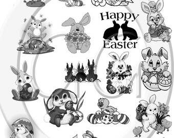 Sepia Fused Glass Decals - Easter
