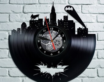 Batman Vinyl Record Wall Clock, Wall Clock Vintage, Wall Clock Modern, DC Comics Gift For Boy, Birthday Gift, Batman Vinyl Wall Record Clock