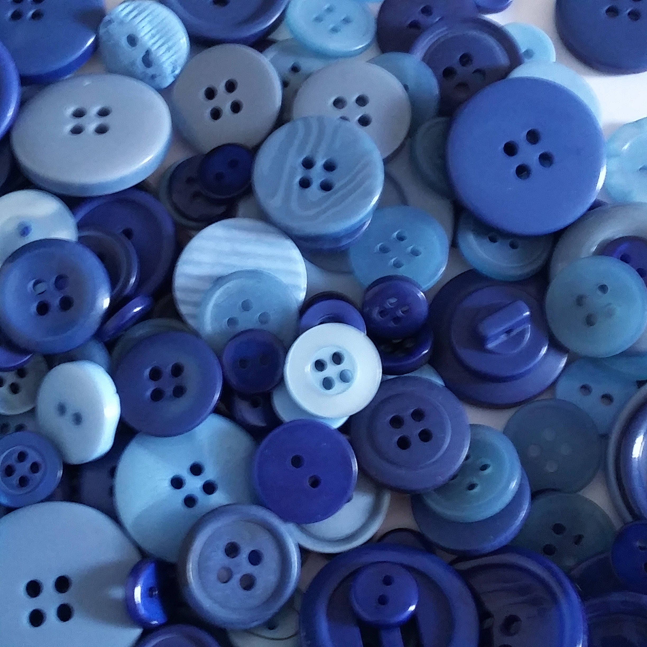 Blue Button Mix Assorted Buttons Craft Buttons Sewing