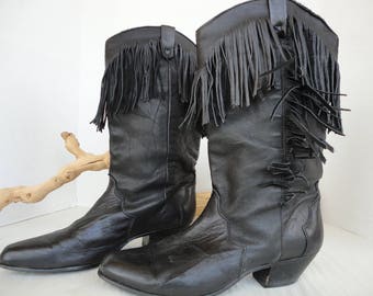 Black Textured DINGO Boots