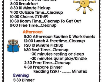 kid daily schedule