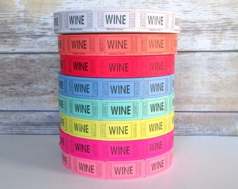 50 Wine Tickets, Wedding Reciption Drink Tickets, Pick Your Color, Beverage Tickets, Party Supplies