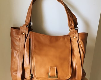 Shoulder leather handbag. Genuine leather tote bag.Free Shipping.The Pouch bag is a rare design.Lined with lots of pockets and compartments
