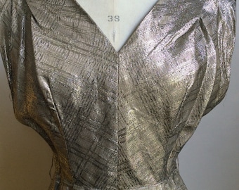 Va Va Voom 60s Gold Brocade Wiggle Dress