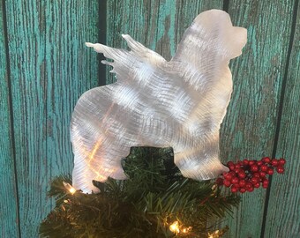 Newfoundland, Angel Dog Christmas Tree Topper, Holiday Decoration, Aluminum, Wall Hanging, Yard Stake, Silver, Metal, Dog Lover Gift, Newfie