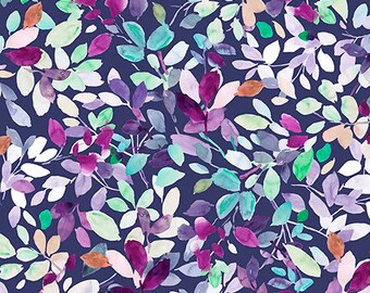 Jacqueline Leaves Dark Grape 26559-V by QT Fabrics Cotton Fabric Yardage