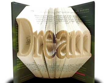 Book folding pattern, Dream, finished book pattern,finished book, book art sculpture pattern, diy book folding pattern, diy book fold