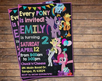 My Little Pony Invitation, My Little Pony Birthday Invitation, My Little Pony, My Little Pony Printable, My Little Pony Card