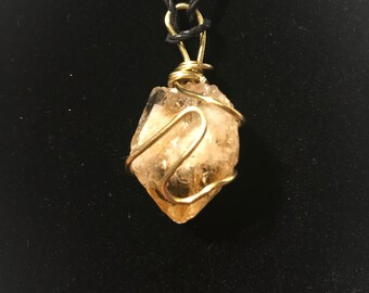 Citrine Point Wire Wrapped Pendant