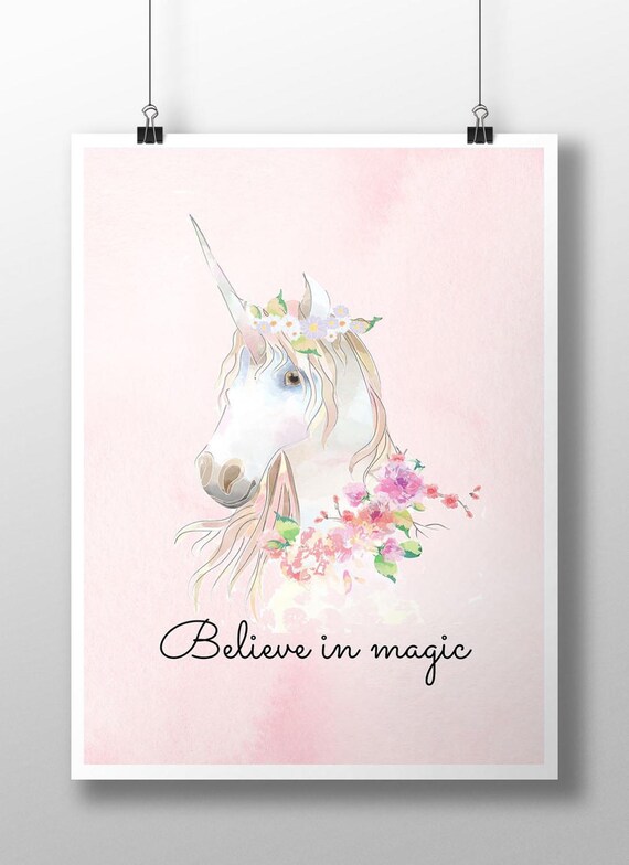 unicorn print quote print nursery wall art pink decor new