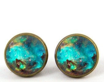 nebula earrings studs galaxy earrings nebula stud posts -with gift box