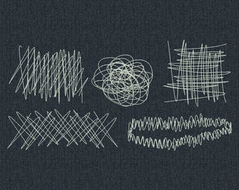 Embroidery Darning Stitches for jeans and other clothing - Machine embroidery design - 5 types for instant download