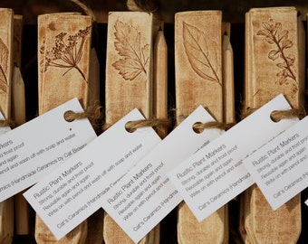 Ceramic Plant Labels Herb Garden Stakes ~ Plant Markers Reusable Labels Ceramic Gift Idea ~ Ceramic Herb Markers Rustic Garden Markers UK