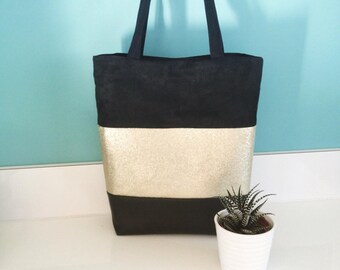 Black and gold Tote handbag