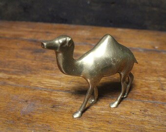 Vintage Brass Camel, Small Camel Sculpture