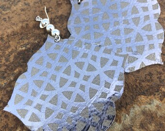 Champagne Earrings with Silver Foil Embellishment