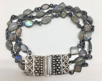 3 strand labradorite bracelet.