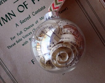 Vintage Sheet Music Christmas Ornament