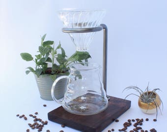 Steel Coffee Pour Over - Coffee Stand - Ceramic Pour Over - Coffee Maker