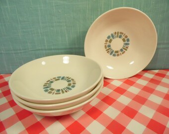 Vintage Temporama Dessert/Berry Bowls - Set Of 4 - Atomic - Cannonsburg Pottery - 1960s
