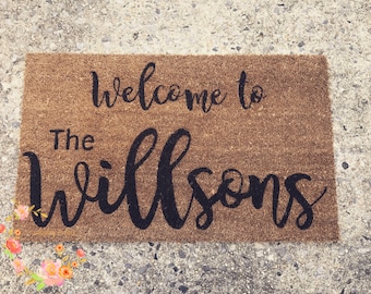 Custom Family Door Mat, Wedding gift, Housewarming gift, Home Decor, Welcome Door Mat, Personalized