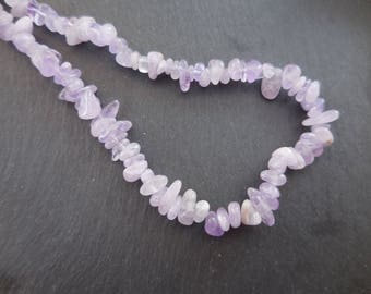 Light Amethyst - Chips 5-12mm purple seed beads * 1 strand of 85 cm