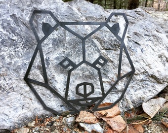 Metal Geometric Bear Face
