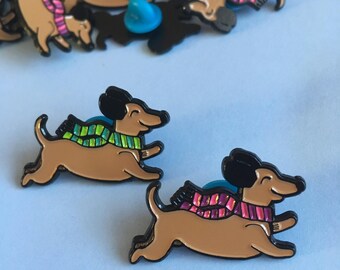 Dachshund Dog Enamel Pin, Sausage Dog Lapel Pin, Wiener Dog, Tie Pin, Cute Pin, Stocking Filler, Animal Pin, Gift for Her, Teen Gift