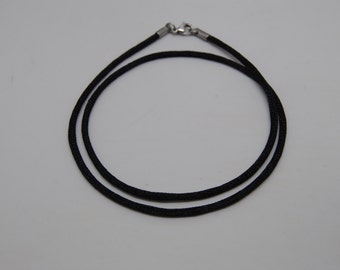 Black Satin Cord Necklace 18" or 20" || Lobster Claw Clasp || Urn Pendant Cord