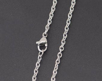 18" Stainless Steel Chain - 18" Long x 2.4mm Wide - 1, 5, or 10 Finished Chains (single or bulk)