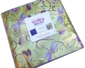 Benartex Dance Of The Dragonfly Precut 10" Fabric Squares Quilting Cotton Layer Cake