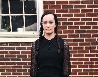 Lace Collar Black Dress sz S
