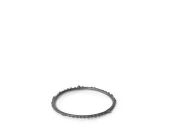 Halftone - Oxidised silver ring