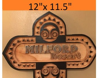 Walt disney world resort polynesian resort inspired personalized sign wood handmade custom carved