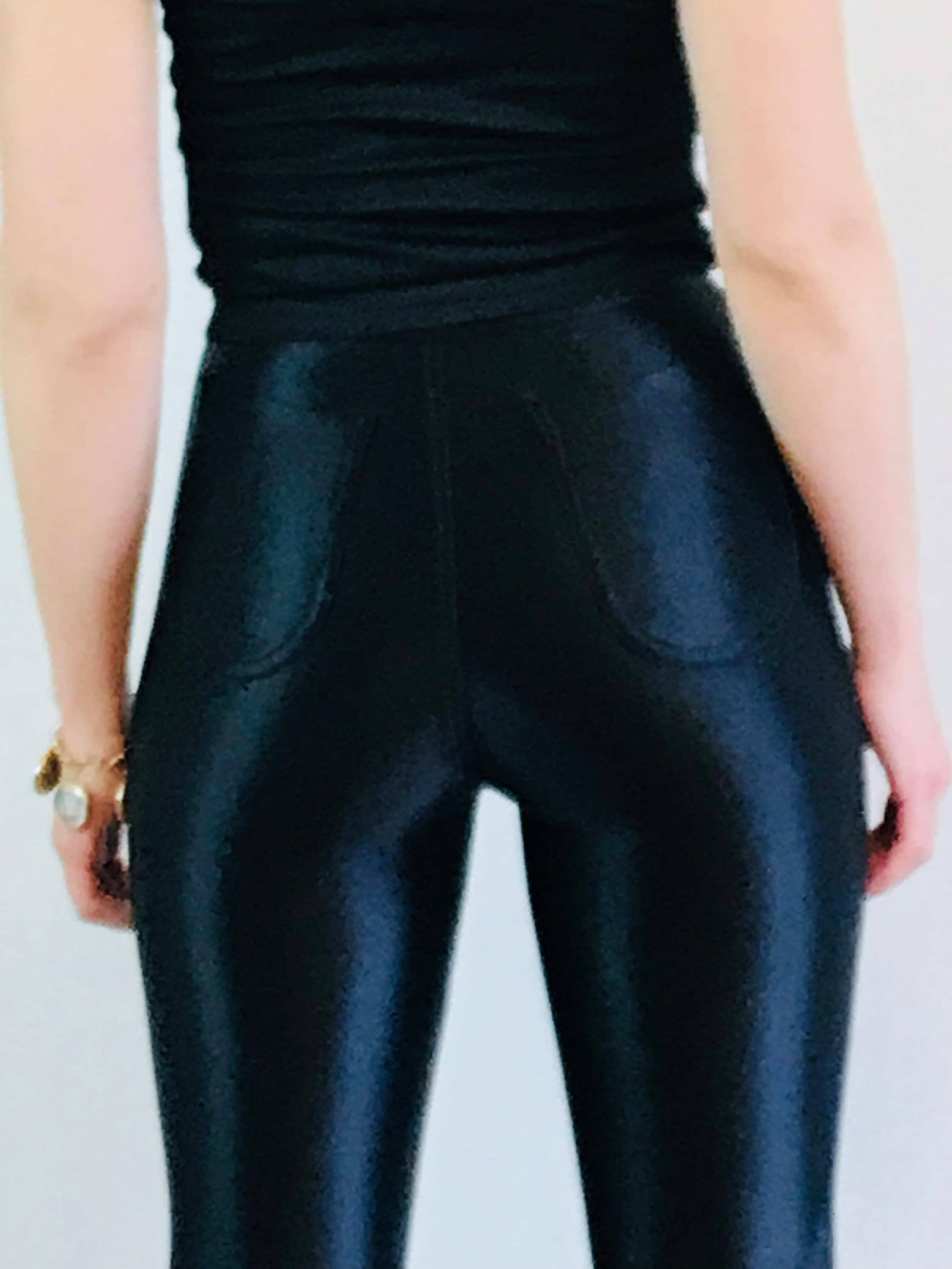 Vintage 70s Disco Pants, Shiny Black Spandex Jeans, Skin Tight Pant ...